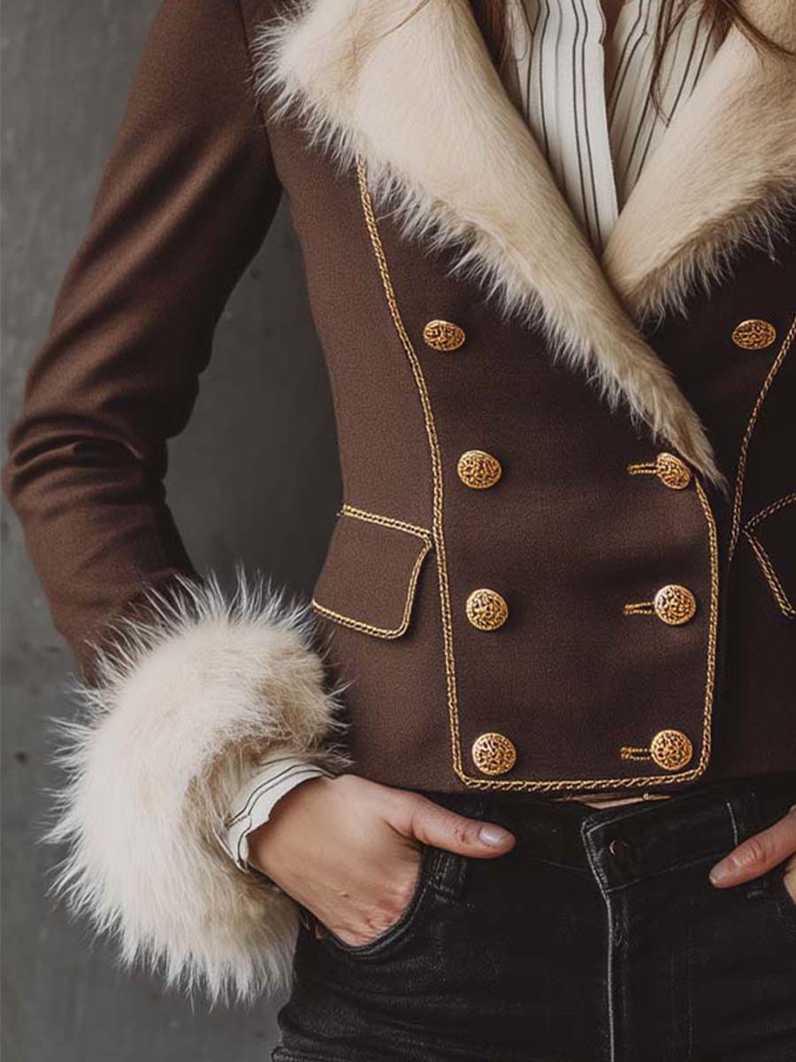 Inéalondon™ | Jacket With Faux Fur Collar