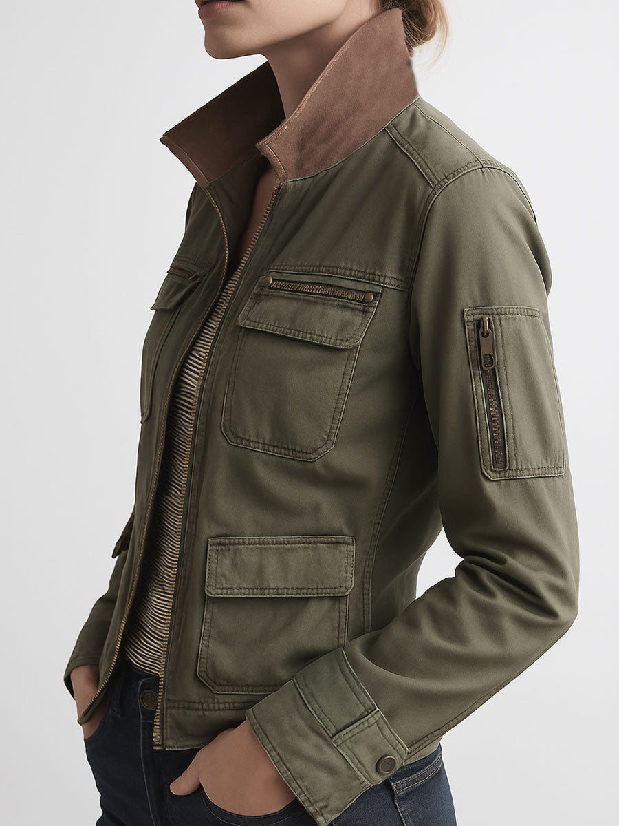 Inéalondon™ | Olive Green Cargo Jacket