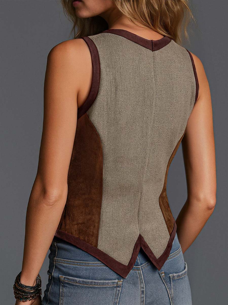 Inéalondon™ | Patchwork Suede Vest