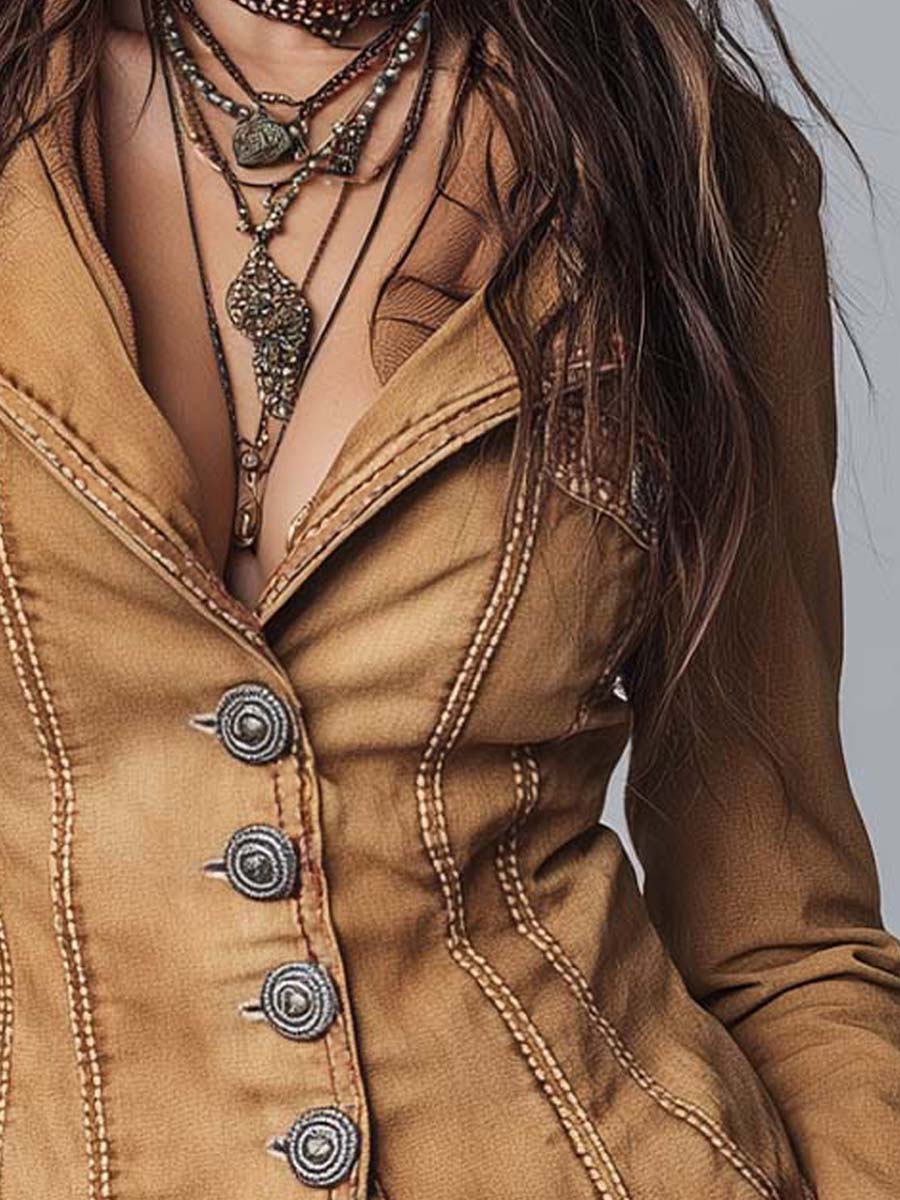 Inéalondon™ | Washed Khaki Denim Jacket