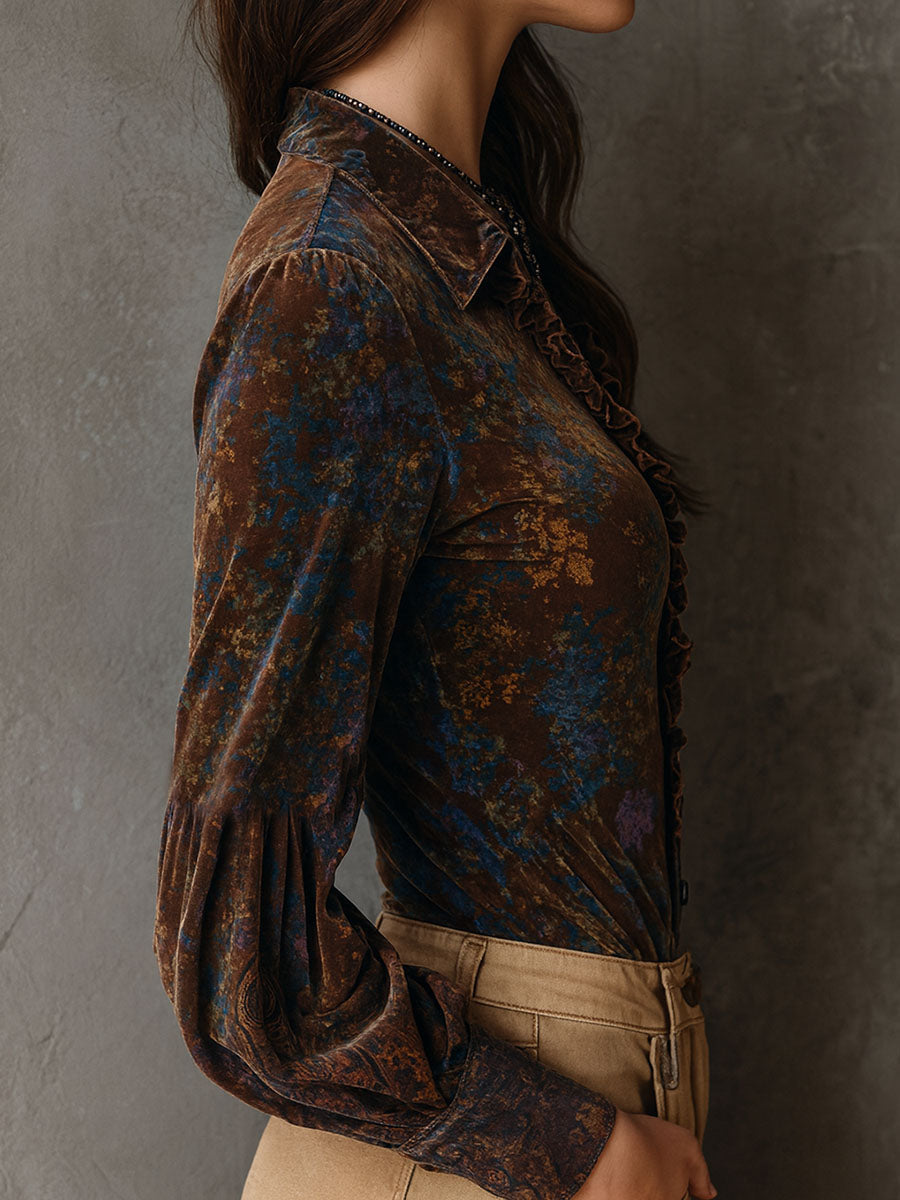 Inéalondon™ | Blouse With Ruffle Trim