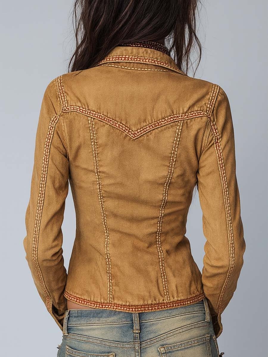 Inéalondon™ | Washed Khaki Denim Jacket