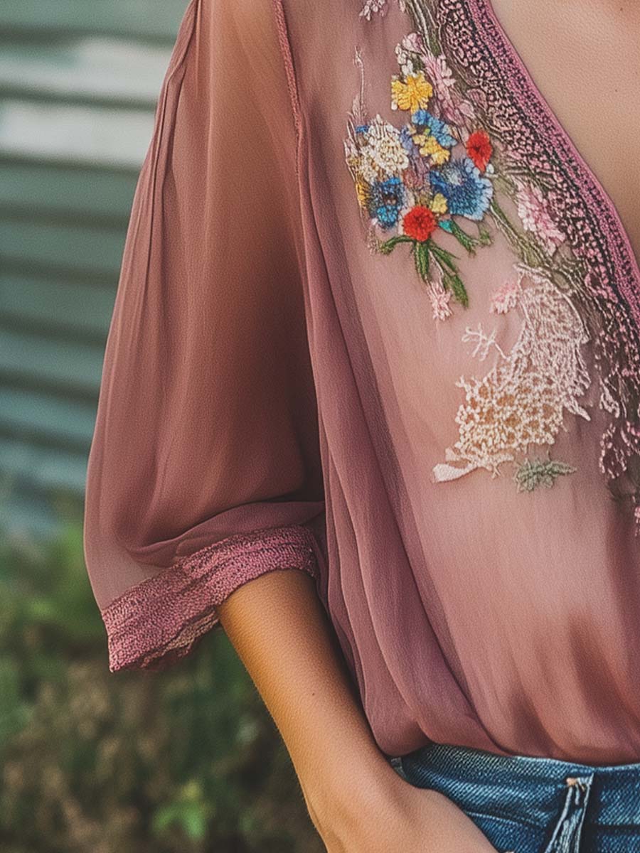 Inéalondon™ | Half Sleeve Chiffon Shirt