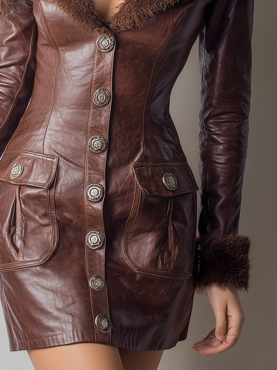 Inéalondon™ | Eco-leather Mini Dress