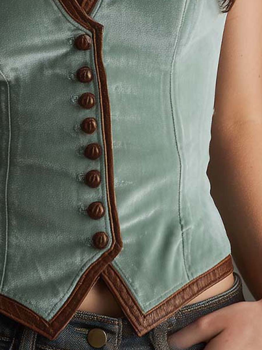 Inéalondon™ | Leather Trim Slim Fit Vest