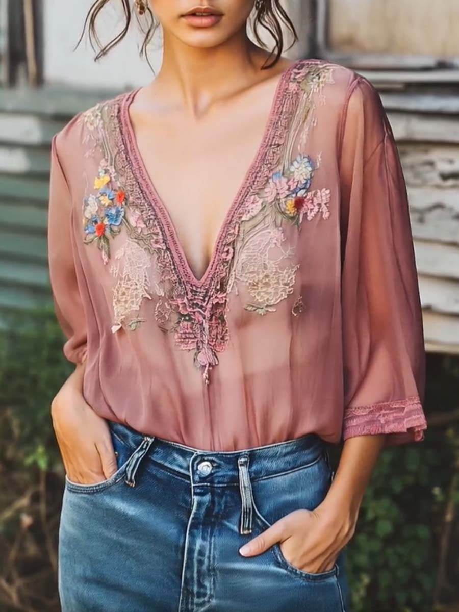 Inéalondon™ | Half Sleeve Chiffon Shirt