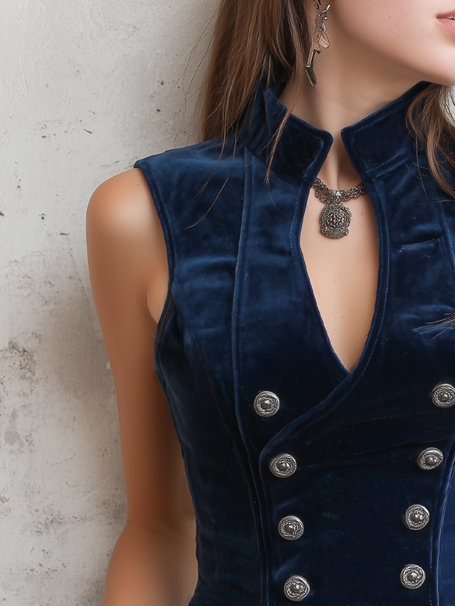 Inéalondon™ | Button Velvet Vest
