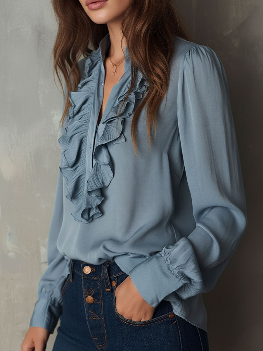 Inéalondon™ | Button Chiffon Blouse