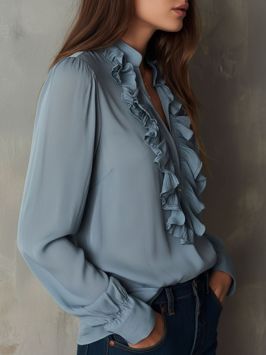 Inéalondon™ | Button Chiffon Blouse