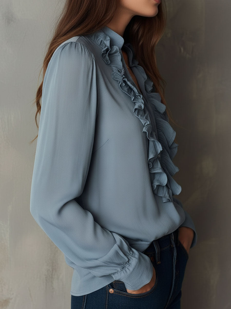 Inéalondon™ | Button Chiffon Blouse