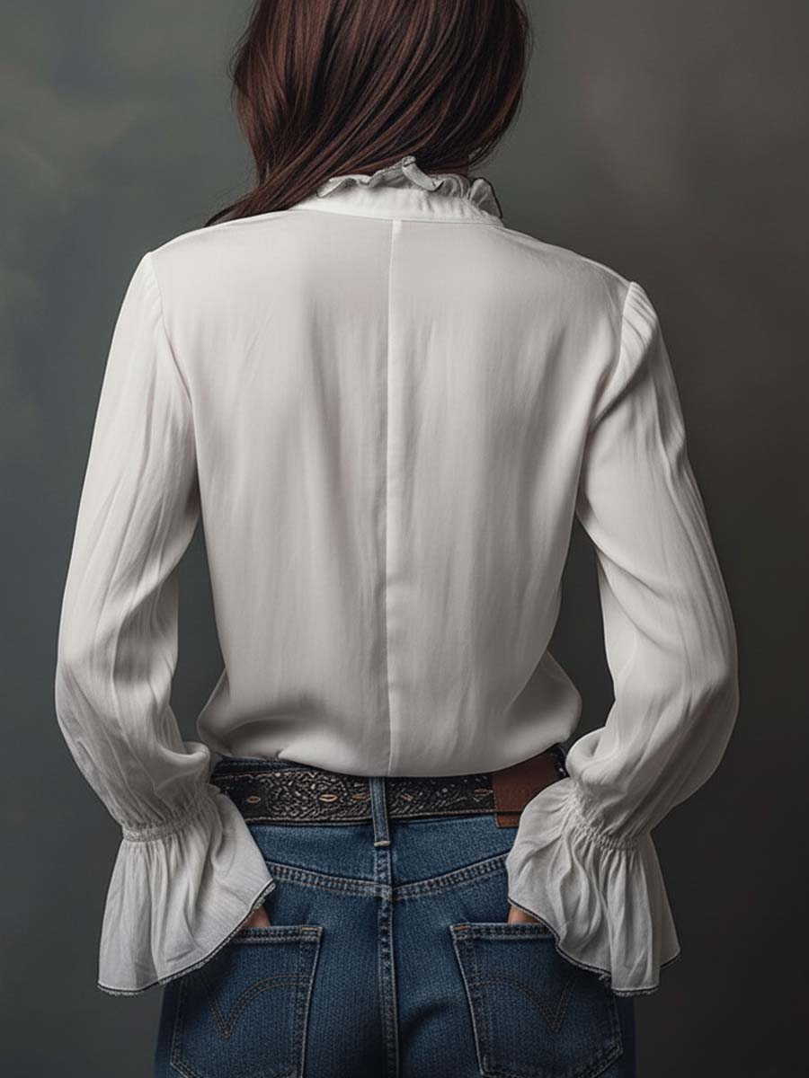 Inéalondon™ | Blouse With Flounce Cuffs