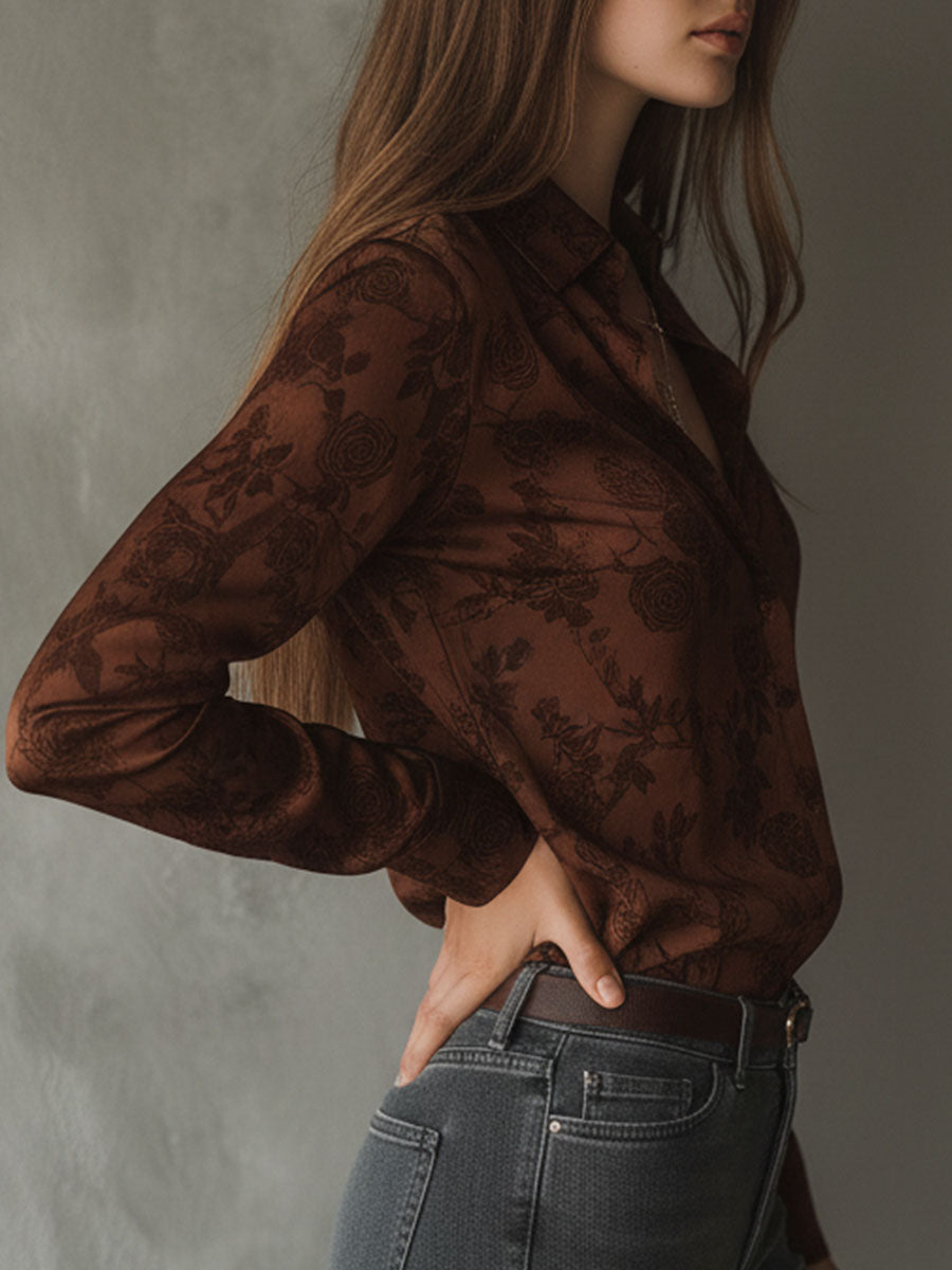 Inéalondon™ | Brown Button-Down Shirt