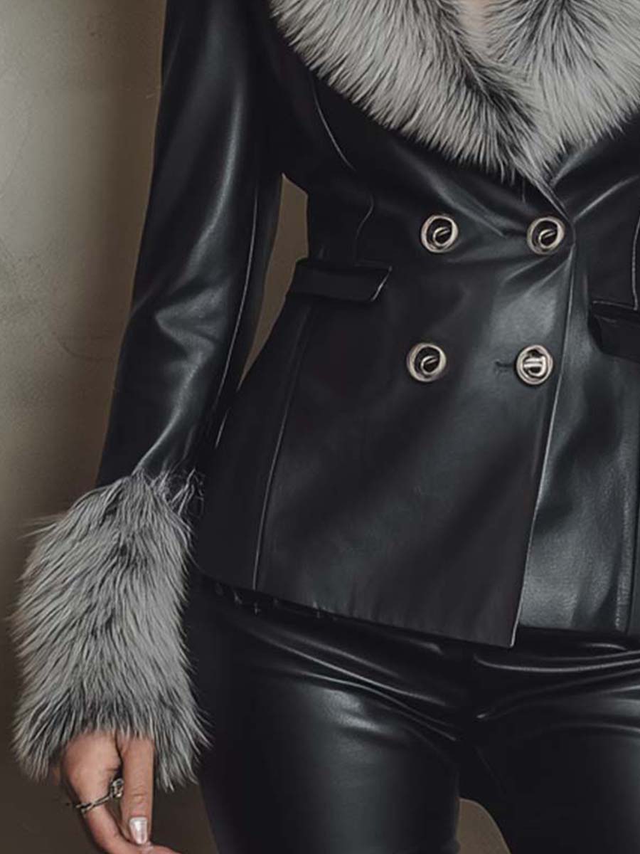 Inéalondon™ | Jacket With Faux Fur Collar & Cuffs