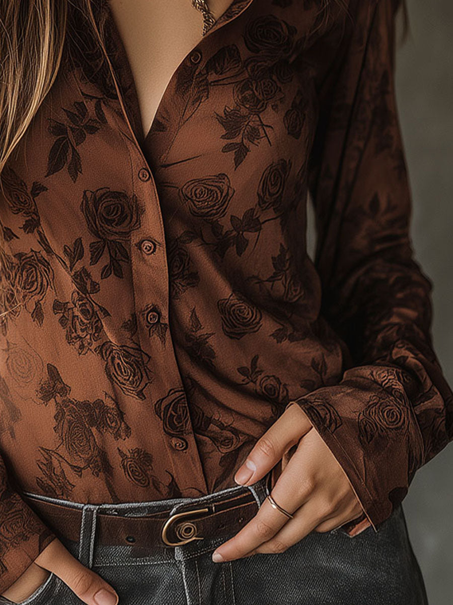 Inéalondon™ | Brown Button-Down Shirt
