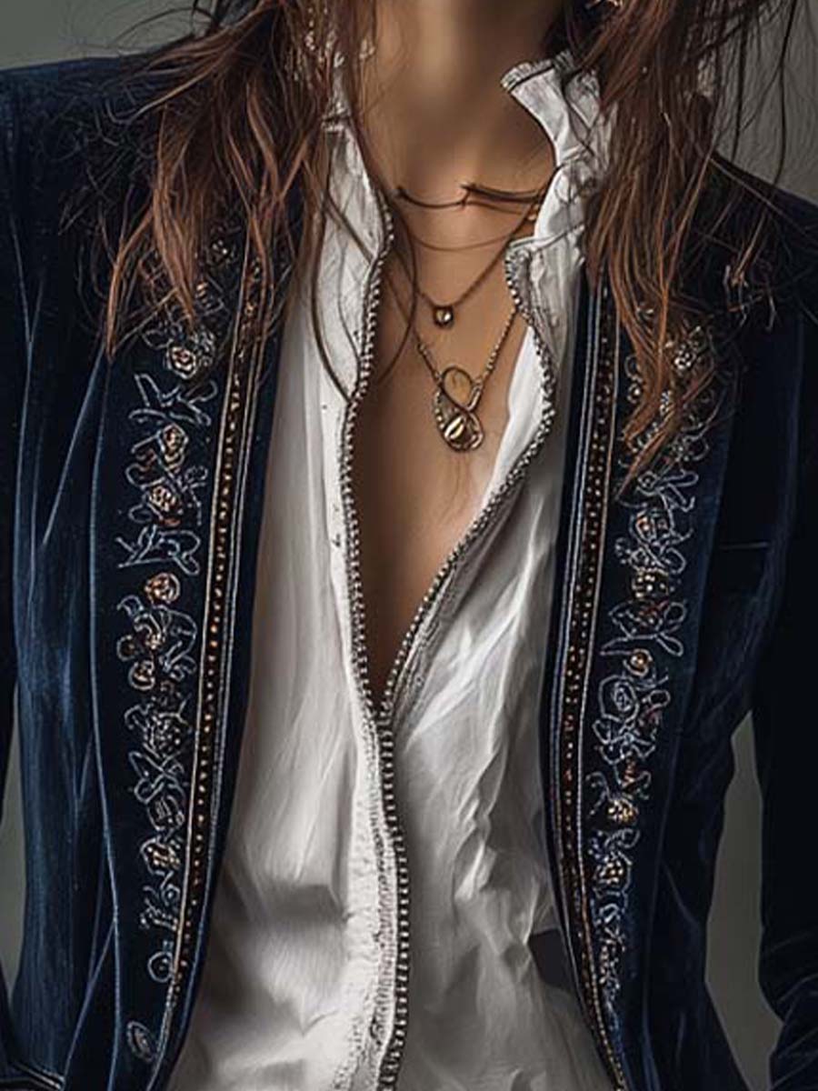 Inéalondon™ | Embroidered Long Jacket