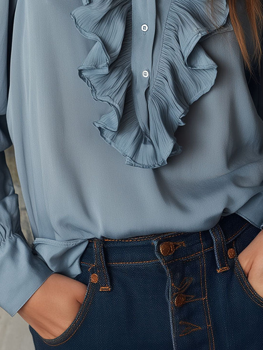 Inéalondon™ | Button Chiffon Blouse