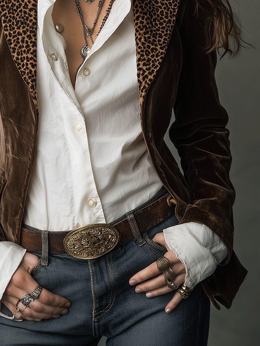 Inéalondon™ | Leopard Lapel Blazer