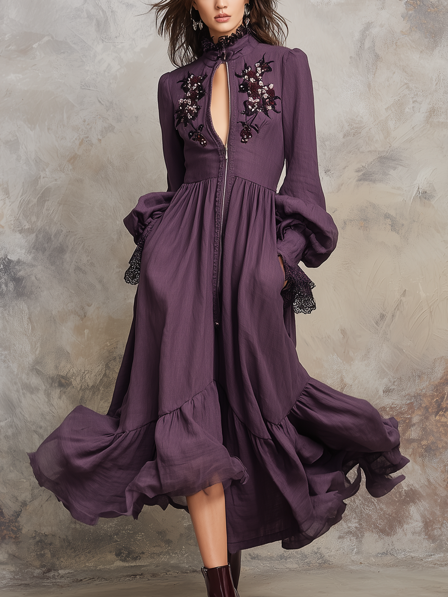 Inéalondon™ | Neck Midi Dress