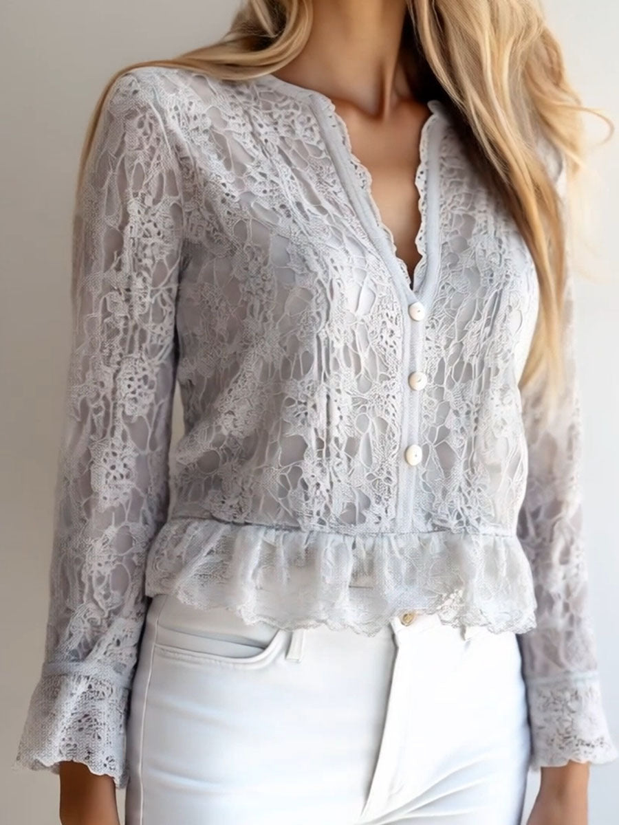 Inéalondon™ | Sleeve Lace Shirt