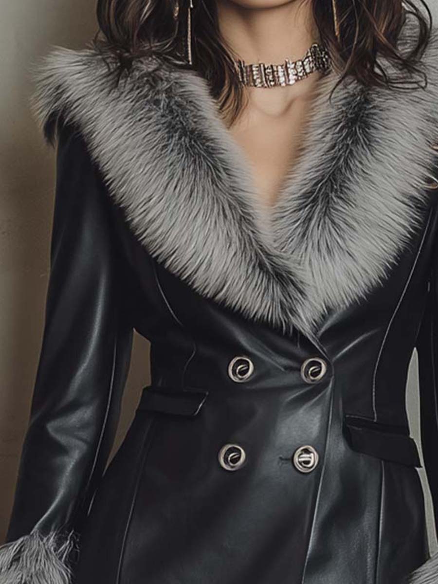 Inéalondon™ | Jacket With Faux Fur Collar & Cuffs