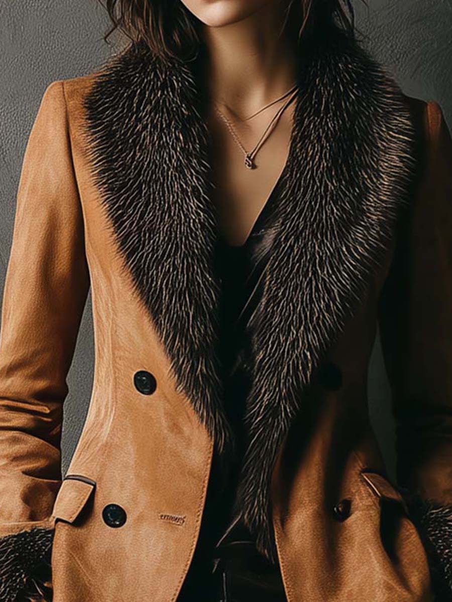 Inéalondon™ | Jacket With Faux Fur Collar & Cuffs