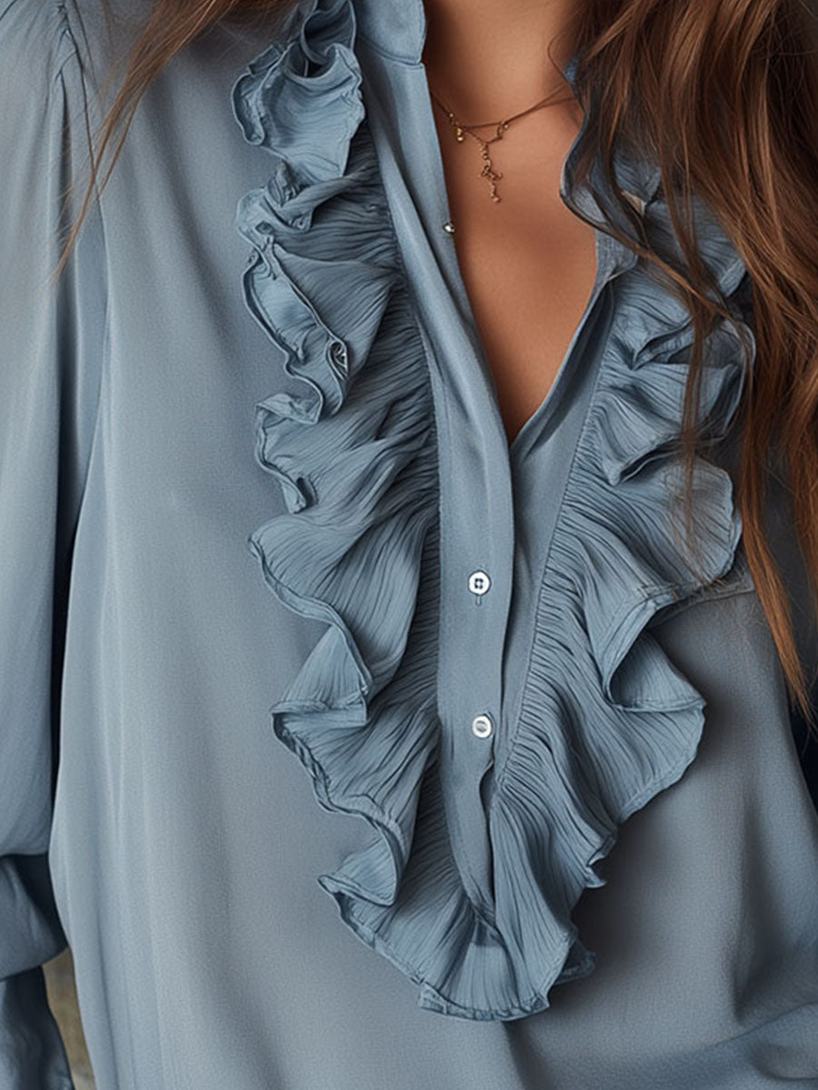 Inéalondon™ | Button Chiffon Blouse
