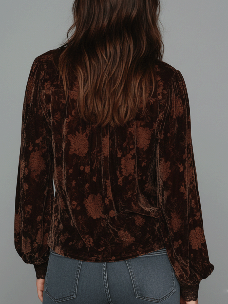 Inéalondon™ | Lace-Trim Blouse