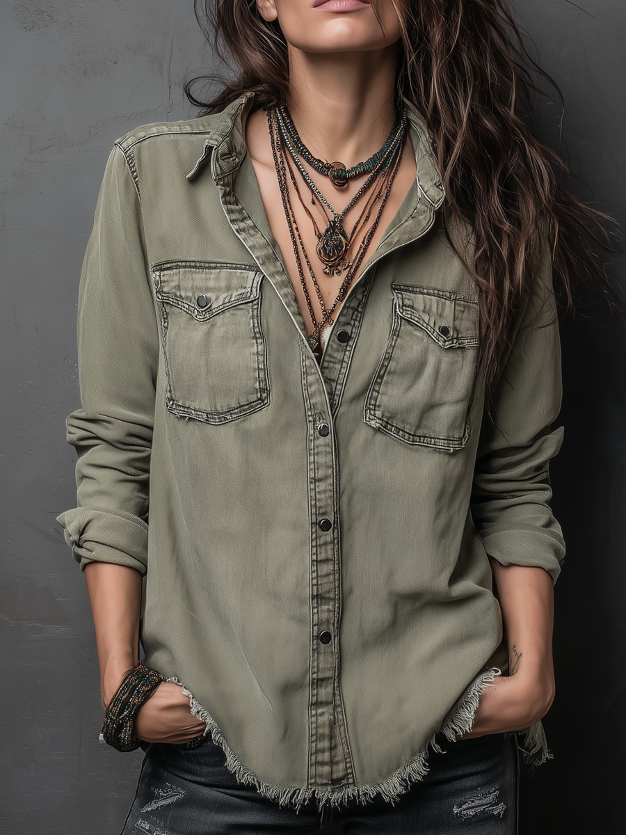 Inéalondon™ | Sleeve Washed Blouse