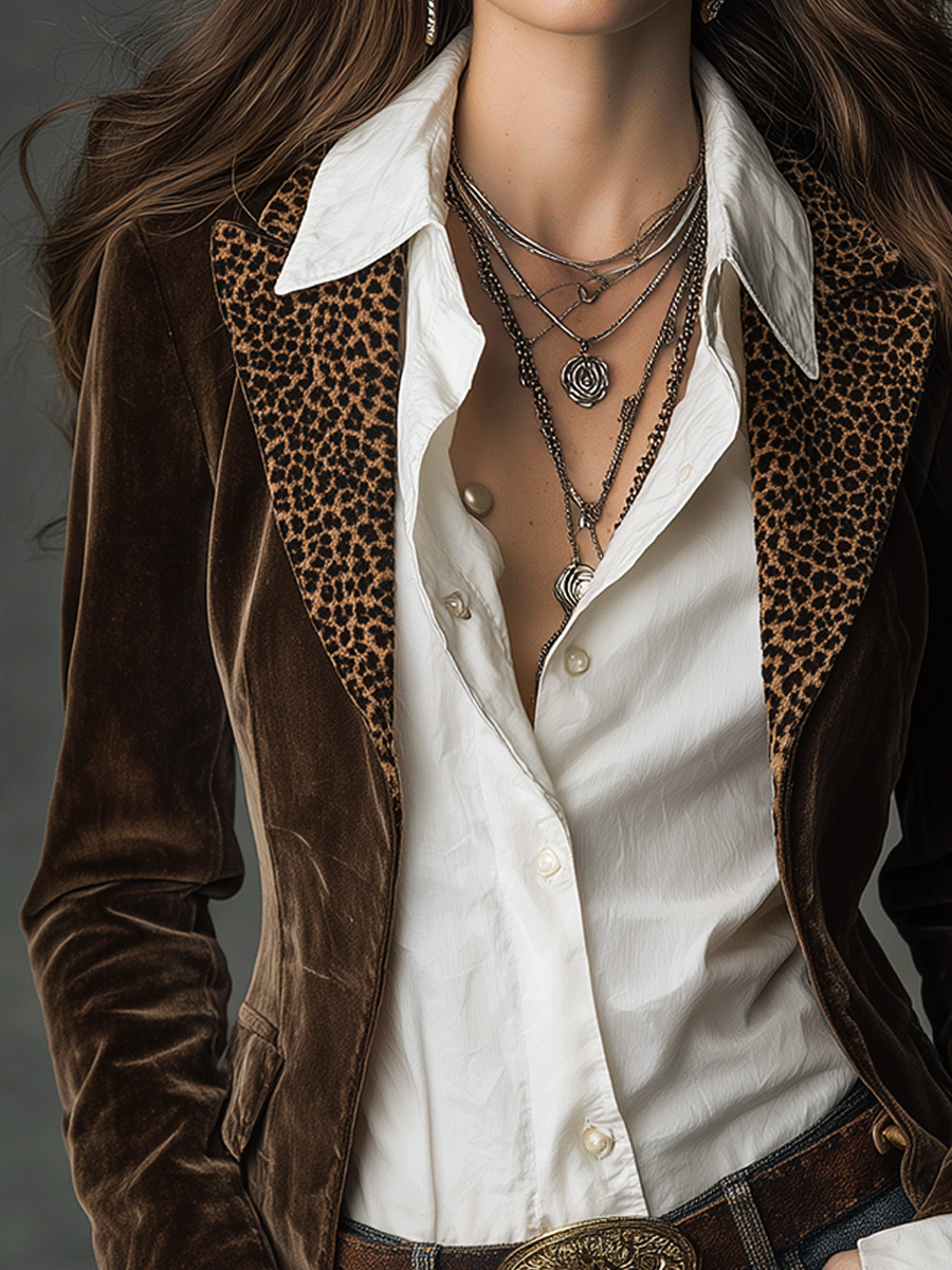 Inéalondon™ | Leopard Lapel Blazer