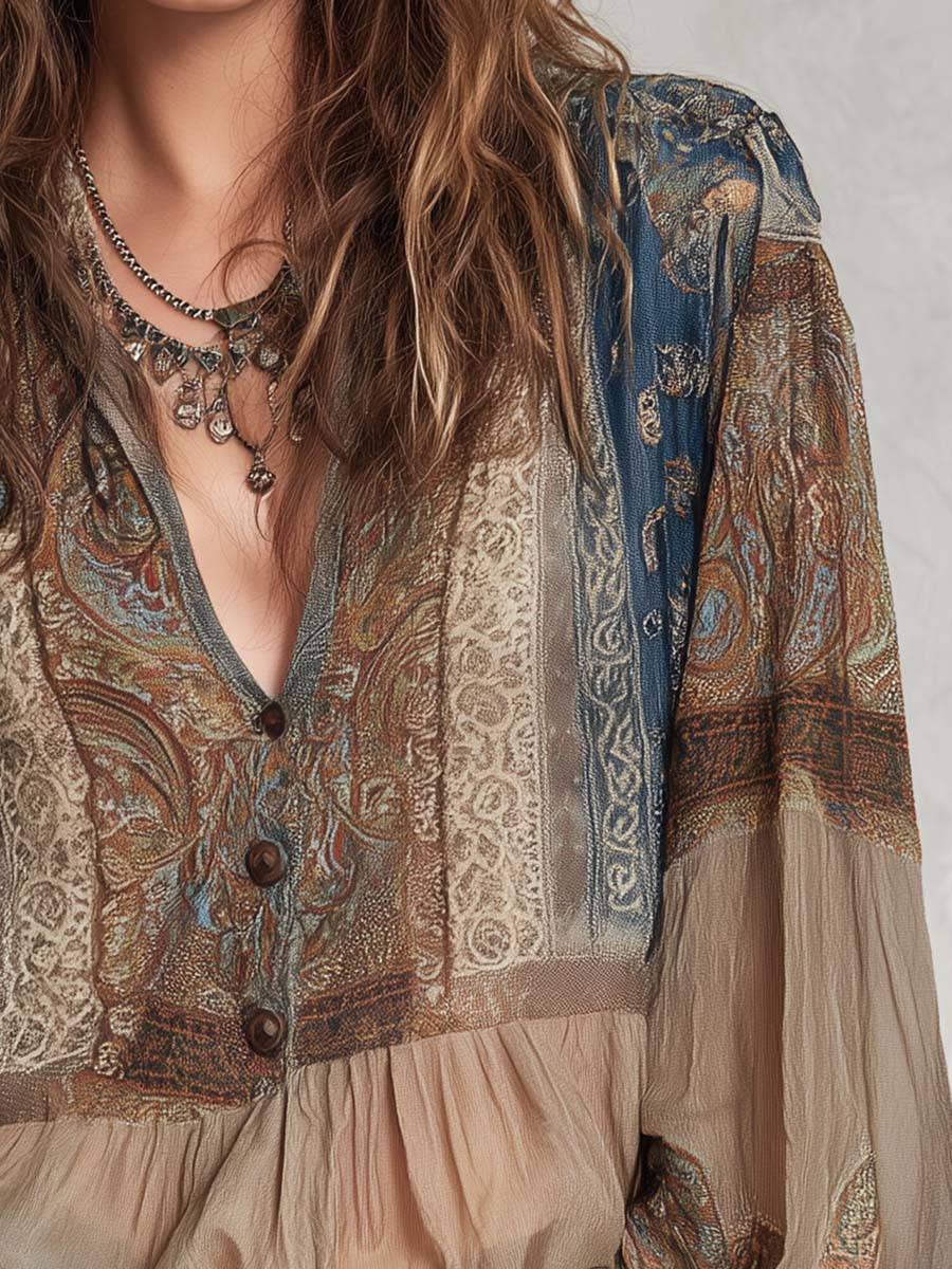 Inéalondon™ | Paisley Sheer Blouse