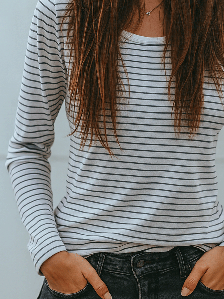 Inéalondon™ | Striped Long Sleeve Top