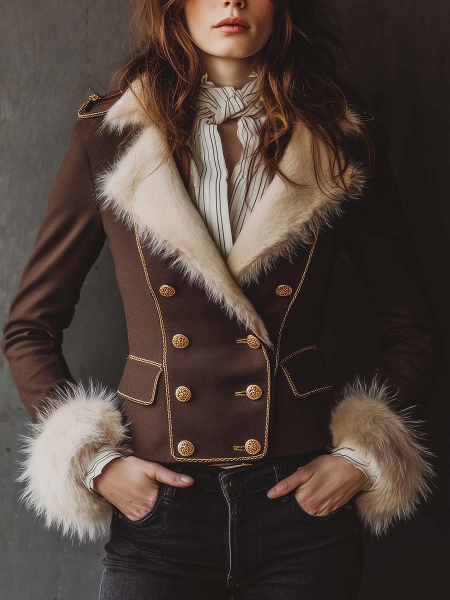 Inéalondon™ | Jacket With Faux Fur Collar