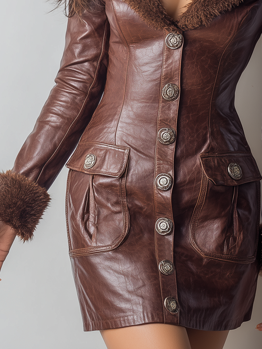 Inéalondon™ | Eco-leather Mini Dress