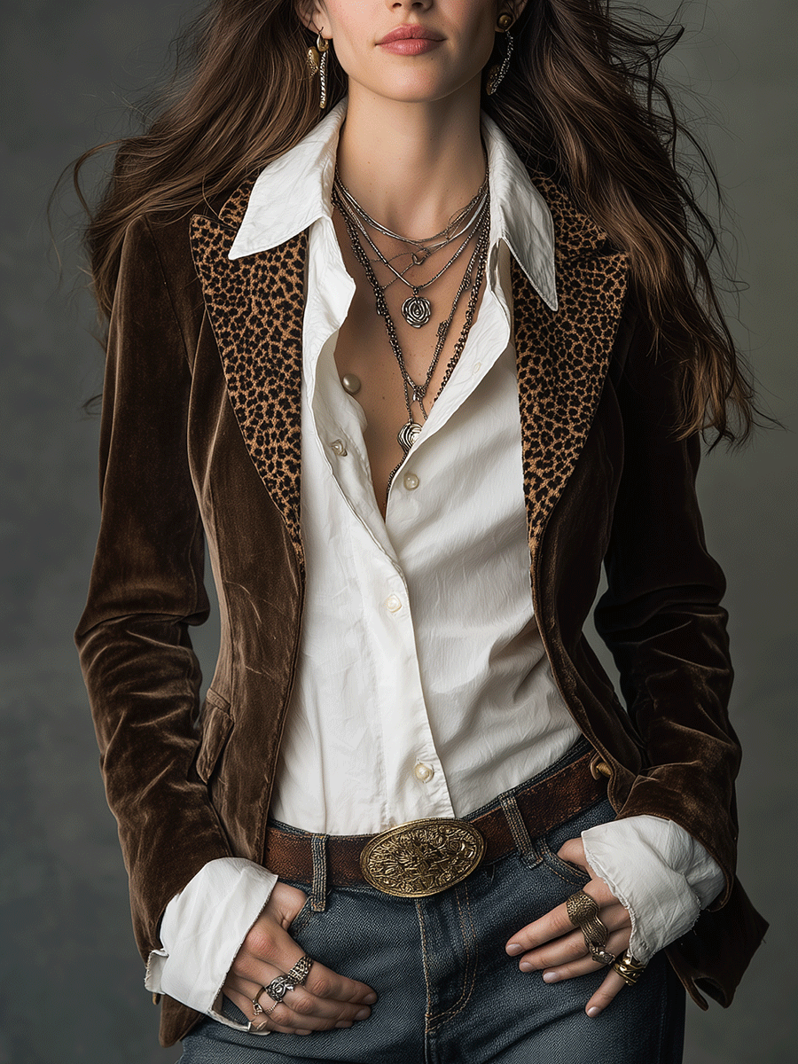 Inéalondon™ | Leopard Lapel Blazer