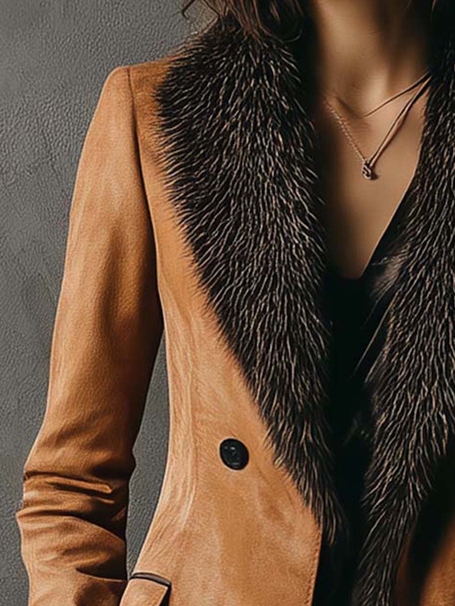 Inéalondon™ | Jacket With Faux Fur Collar & Cuffs