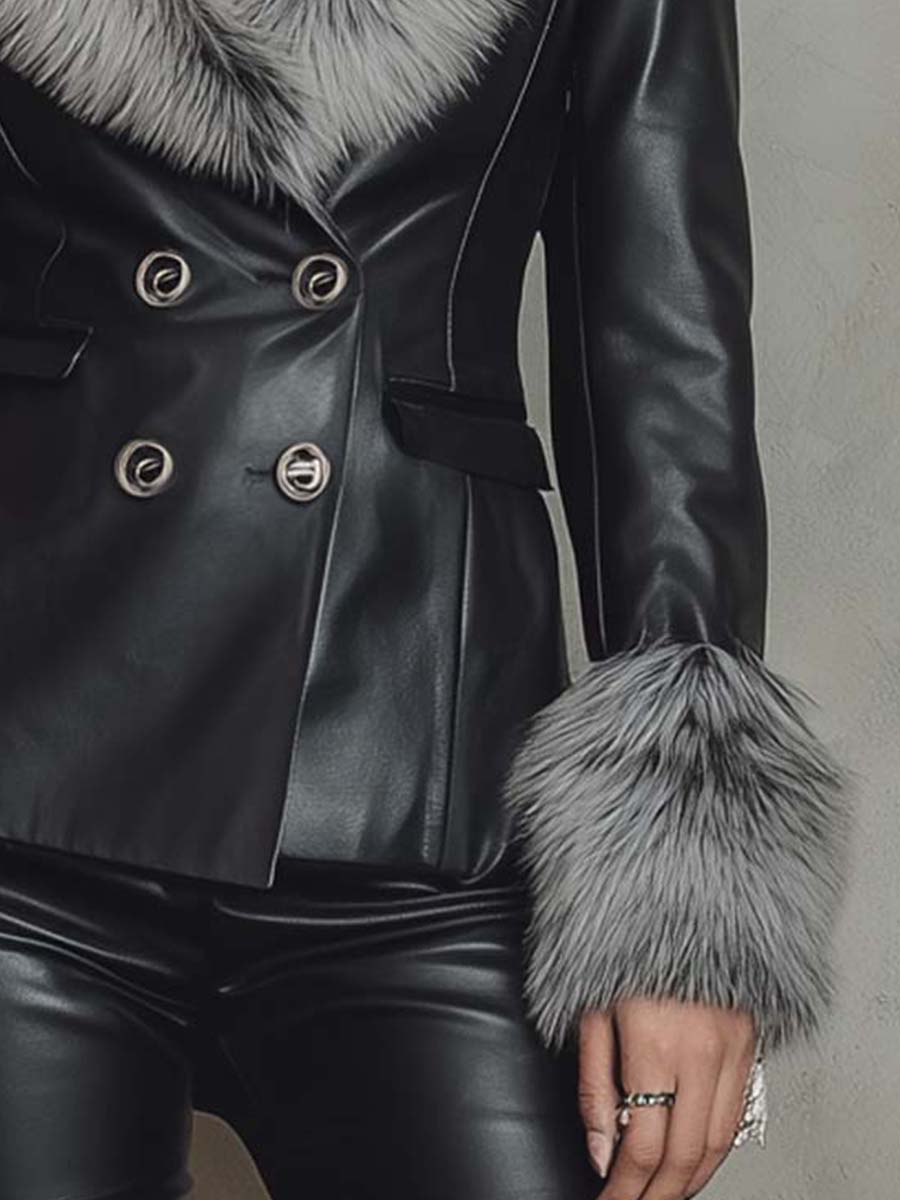 Inéalondon™ | Jacket With Faux Fur Collar & Cuffs