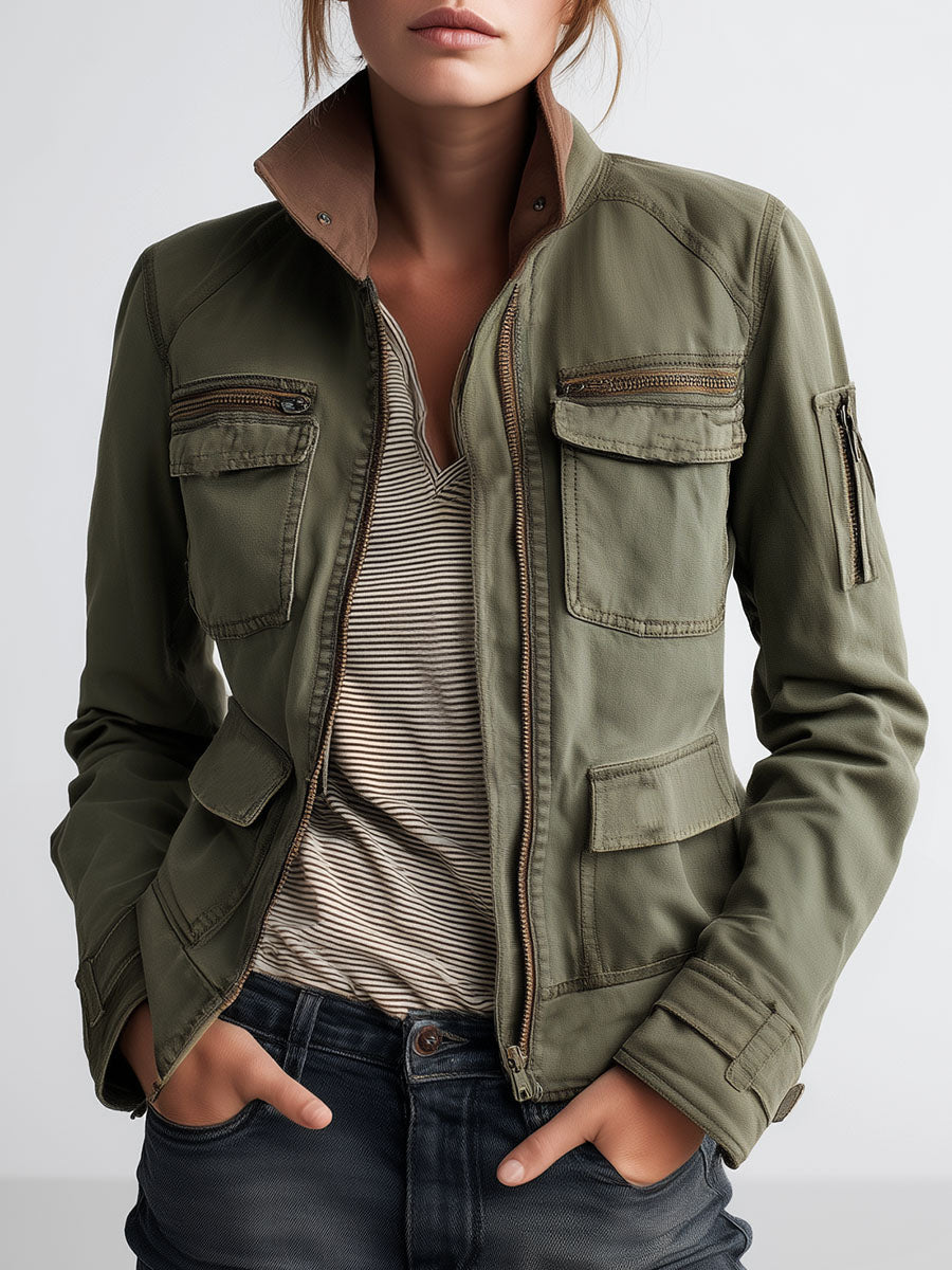 Inéalondon™ | Olive Green Cargo Jacket