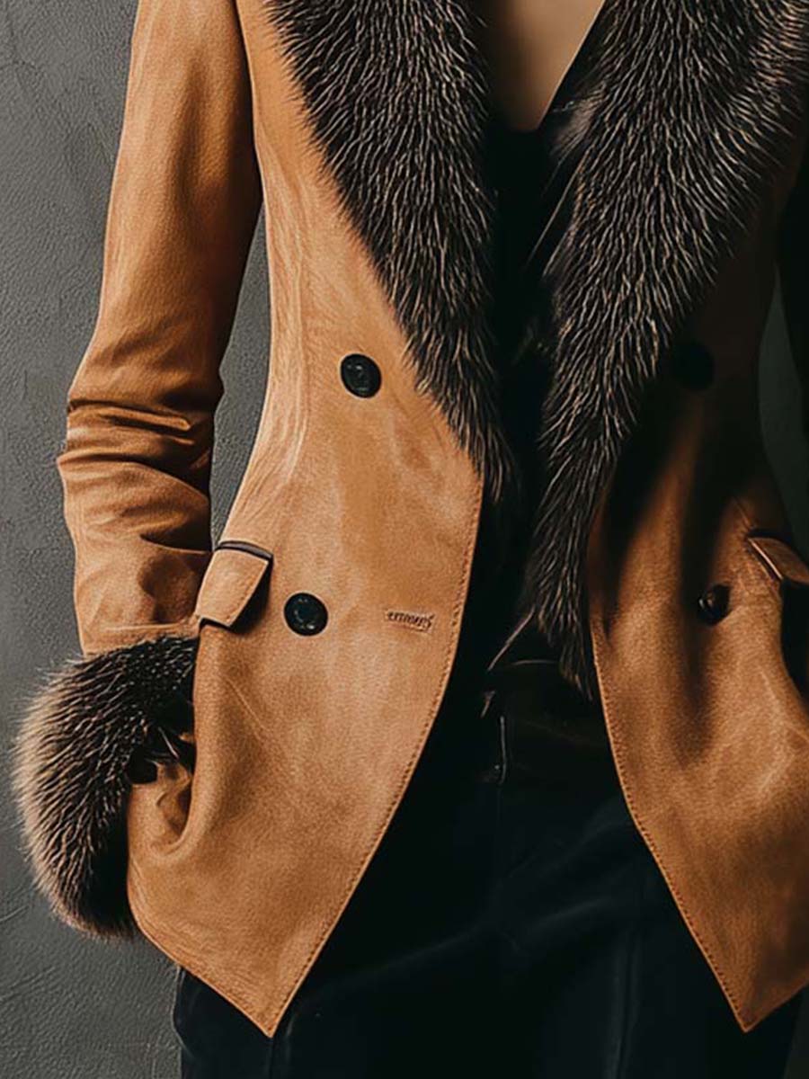 Inéalondon™ | Jacket With Faux Fur Collar & Cuffs