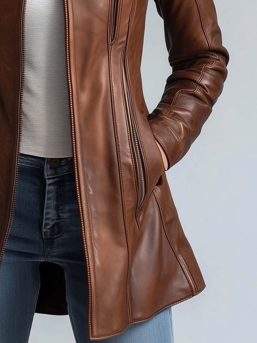 Inéalondon™ | Vintage Faux Leather Jacket