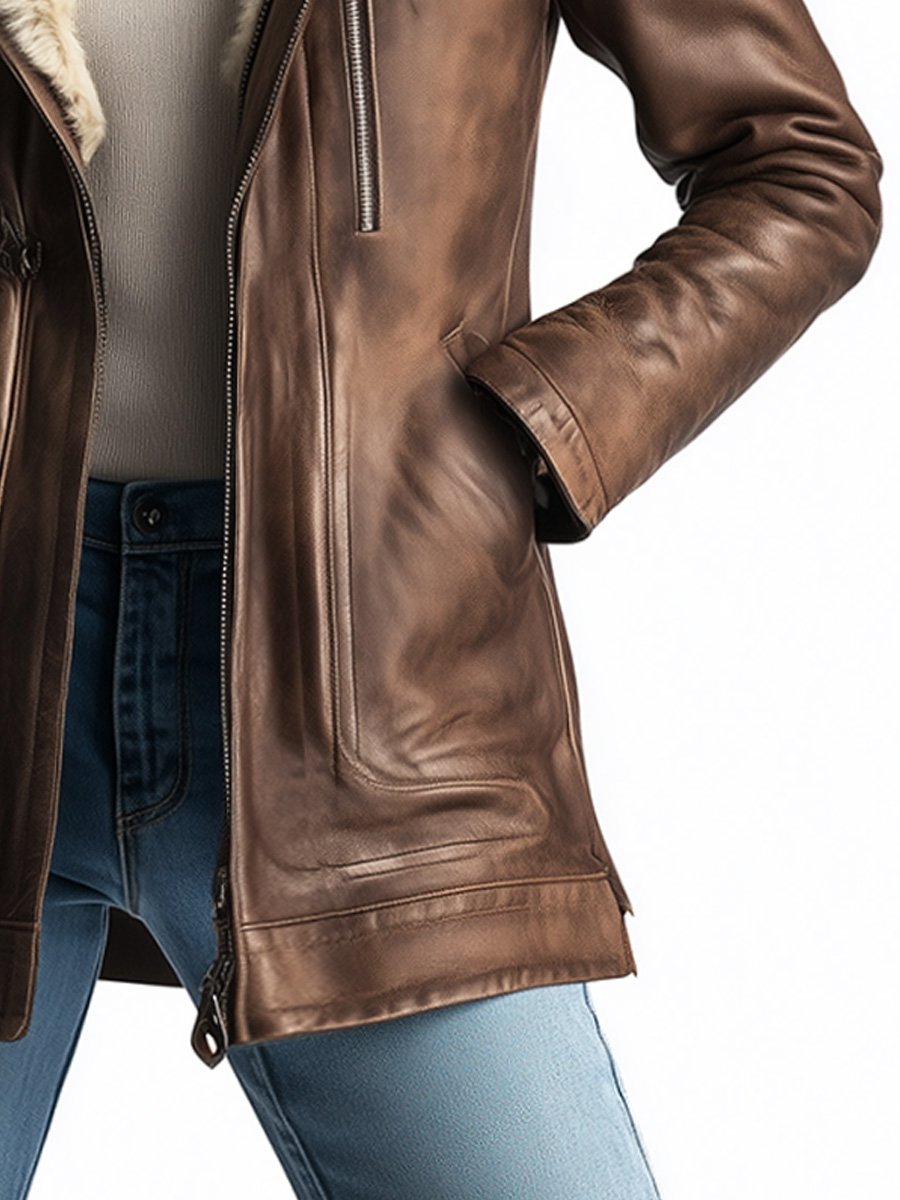 VInéalondon™ | Sheepskin Faux Leather Warm Coat