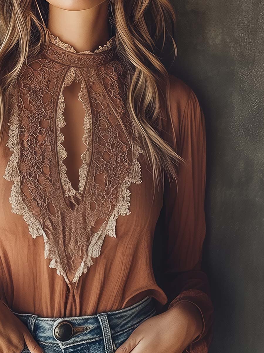 Inéalondon™ | Blouse in Warm Cinnamon