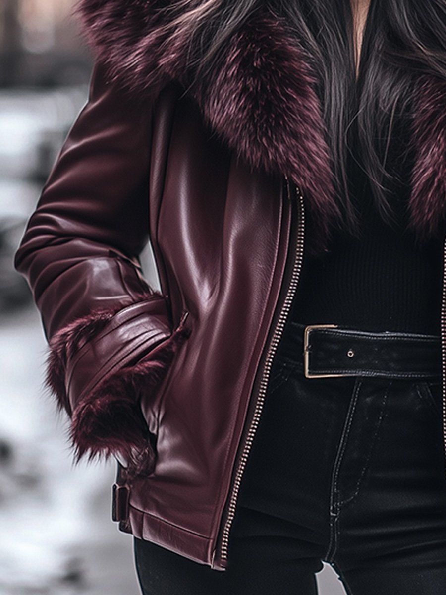 Inéalondon™ | Zip-lined Leather Jacket