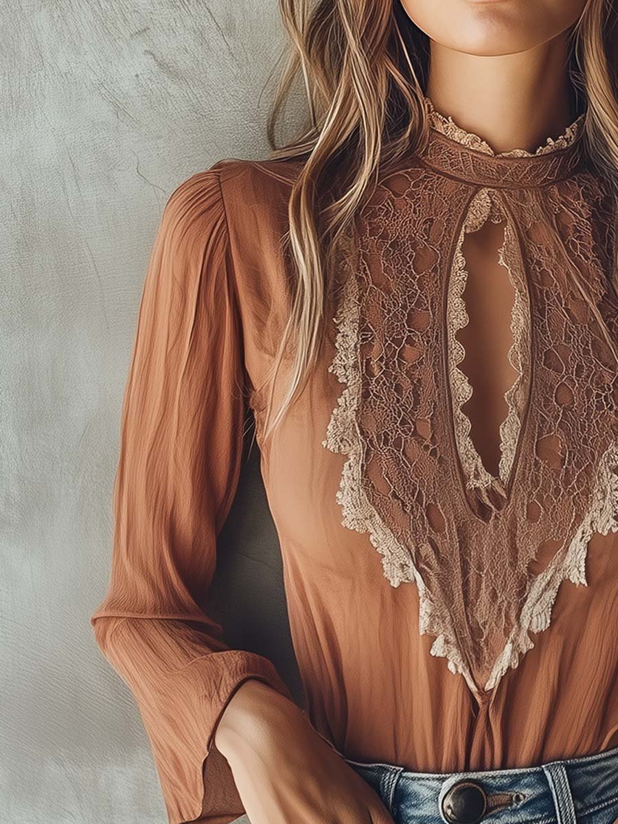 Inéalondon™ | Blouse in Warm Cinnamon