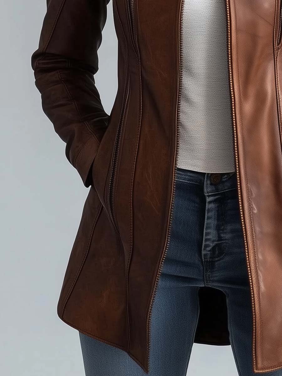 Inéalondon™ | Vintage Faux Leather Jacket