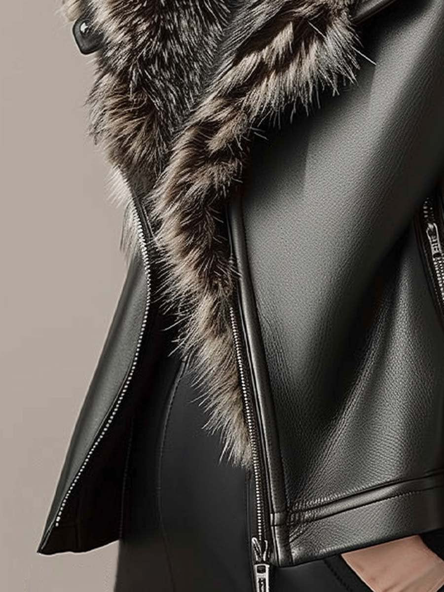 Inéalondon™ | Zipper Leather Jacket