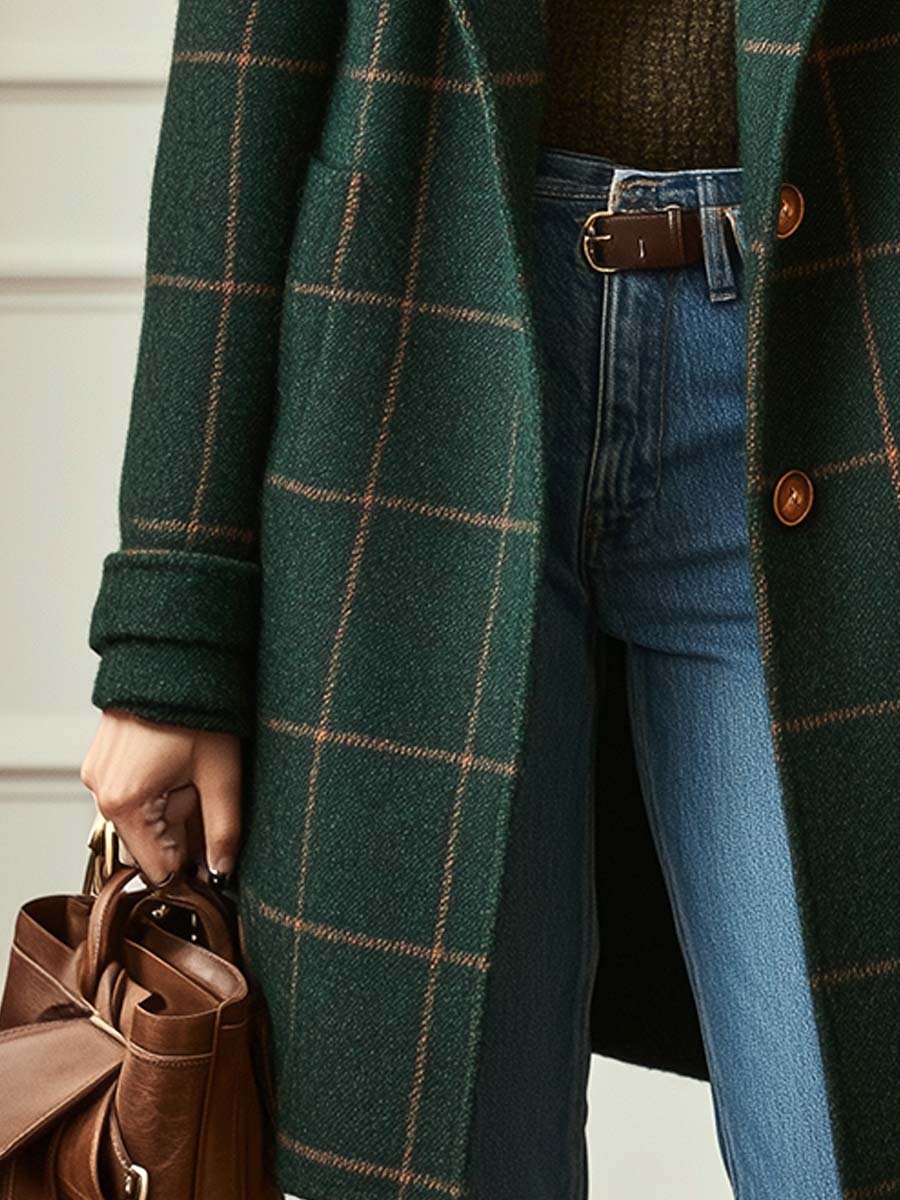 Inéalondon™ | Plaid Tweed Coat