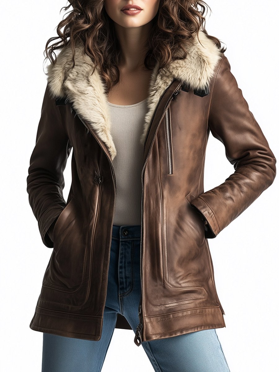 VInéalondon™ | Sheepskin Faux Leather Warm Coat