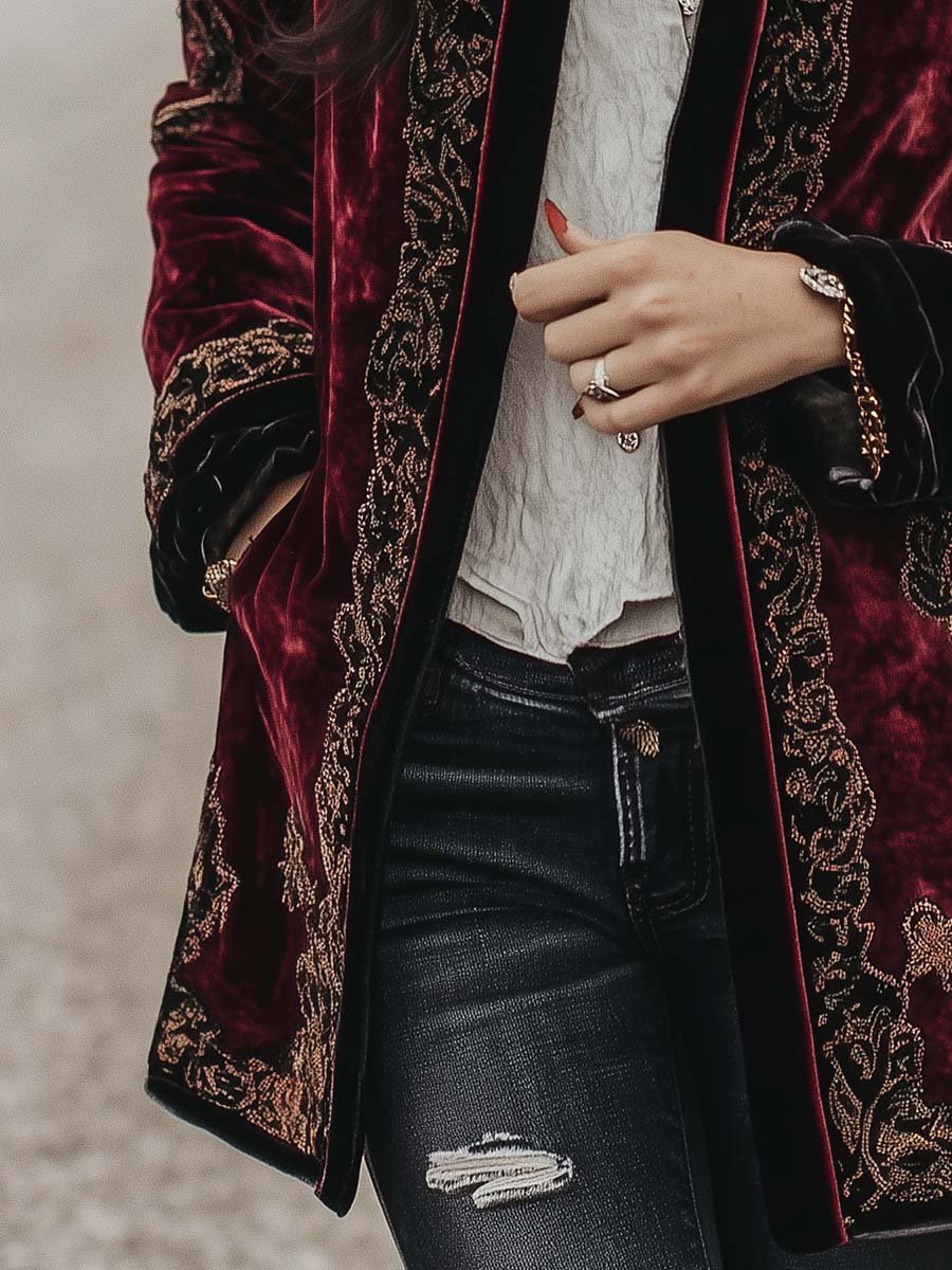 Inéalondon™ | Sleeves Velvet Jacket