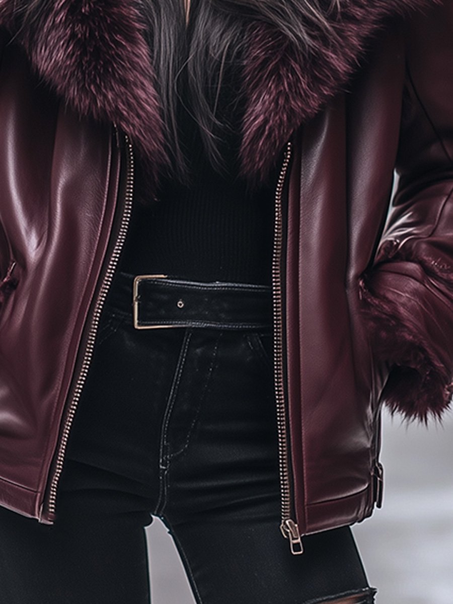 Inéalondon™ | Zip-lined Leather Jacket