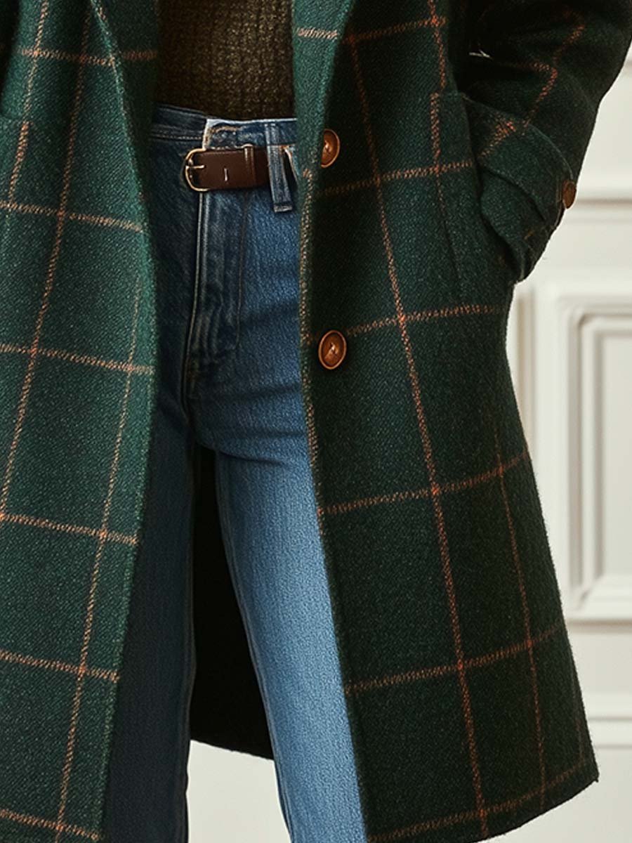Inéalondon™ | Plaid Tweed Coat